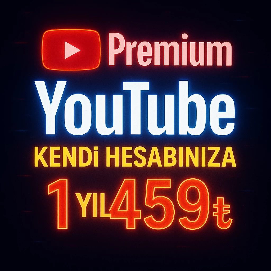 Youtube Premium Kendi hesabınıza 1 Yıl 459₺